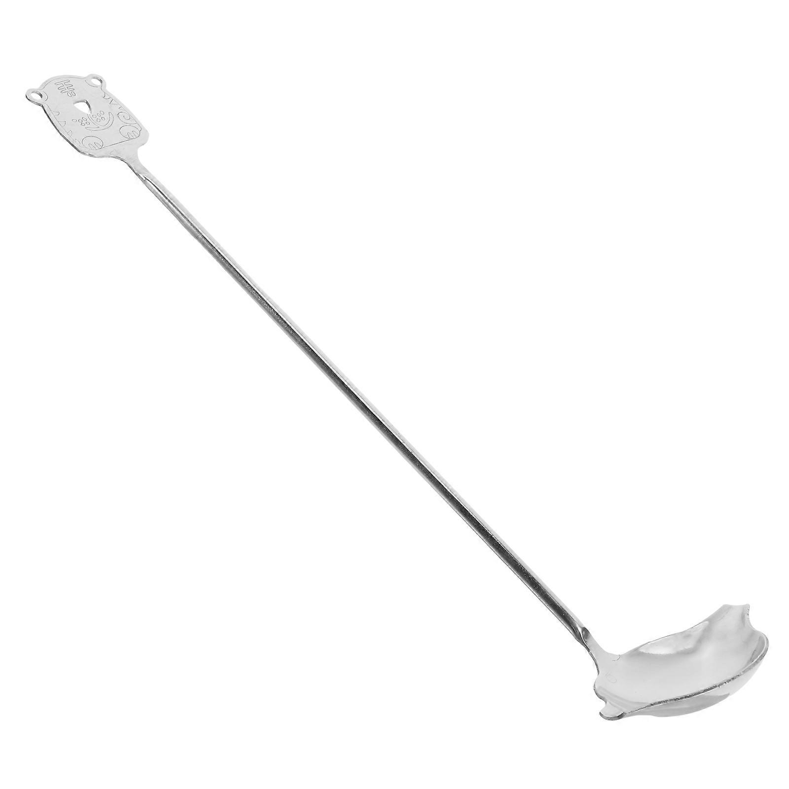 Ladle With Spout For Pouring Sauces Stainless Steel Long Handle Slanted Mouth Right Handed Users 1Pack