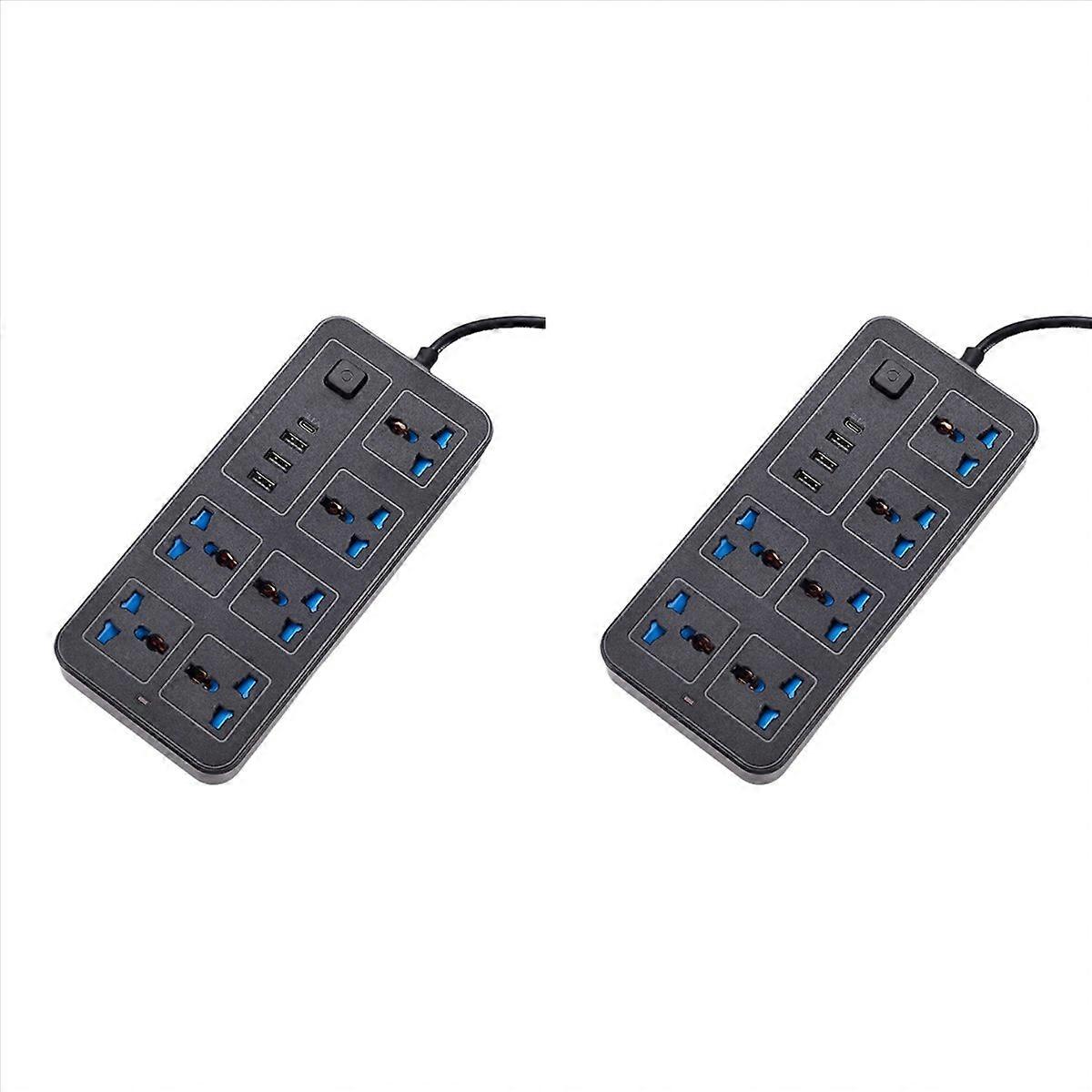 Universal Power Strip 1.8m Extension Cord with USB-C & USB Ports Multi-Outlet Electrical Socket EU P