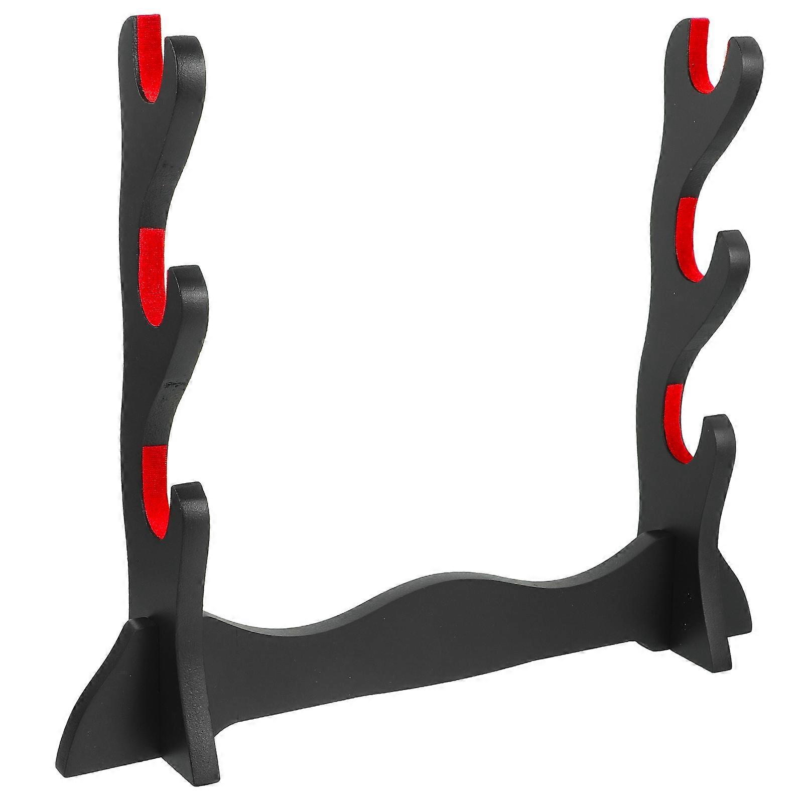 Wooden Sword Stand Sword Rack for Storage 2Pcs 3-Layer Household Display
