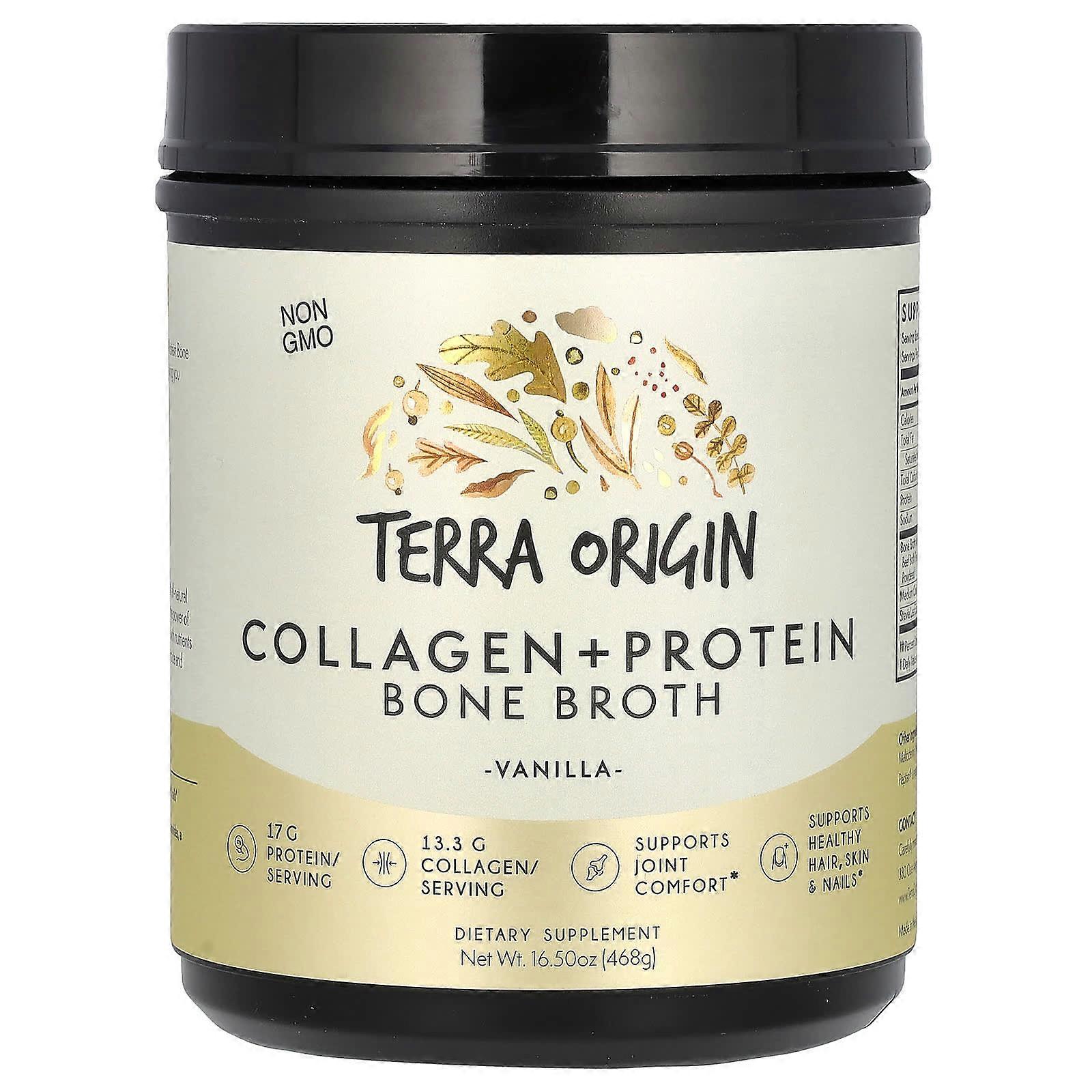 Collagen + Protein Bone Broth, Vanilla, 16.50 oz (468 g)