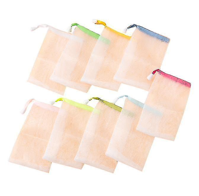 Bath Brushes 10pcs Soap Pouch Drawstring Foam Net Sack Color Random