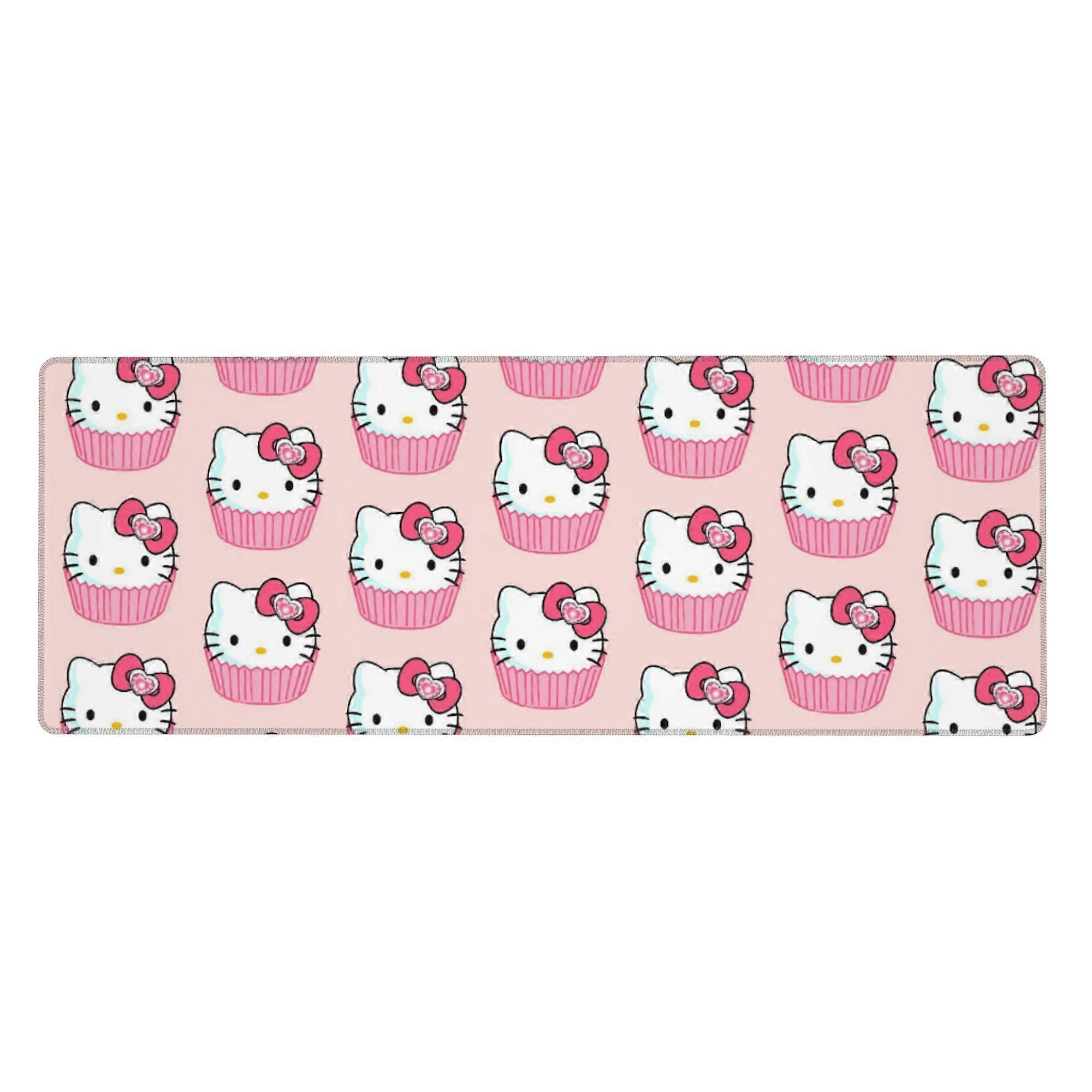 Hello Kitty Extra Large Rubber Keyboard Pad Square Waterproof Desk Pad Suitable for Desktop Decoration Desk Accessories 12x31.5in (Horizontal)