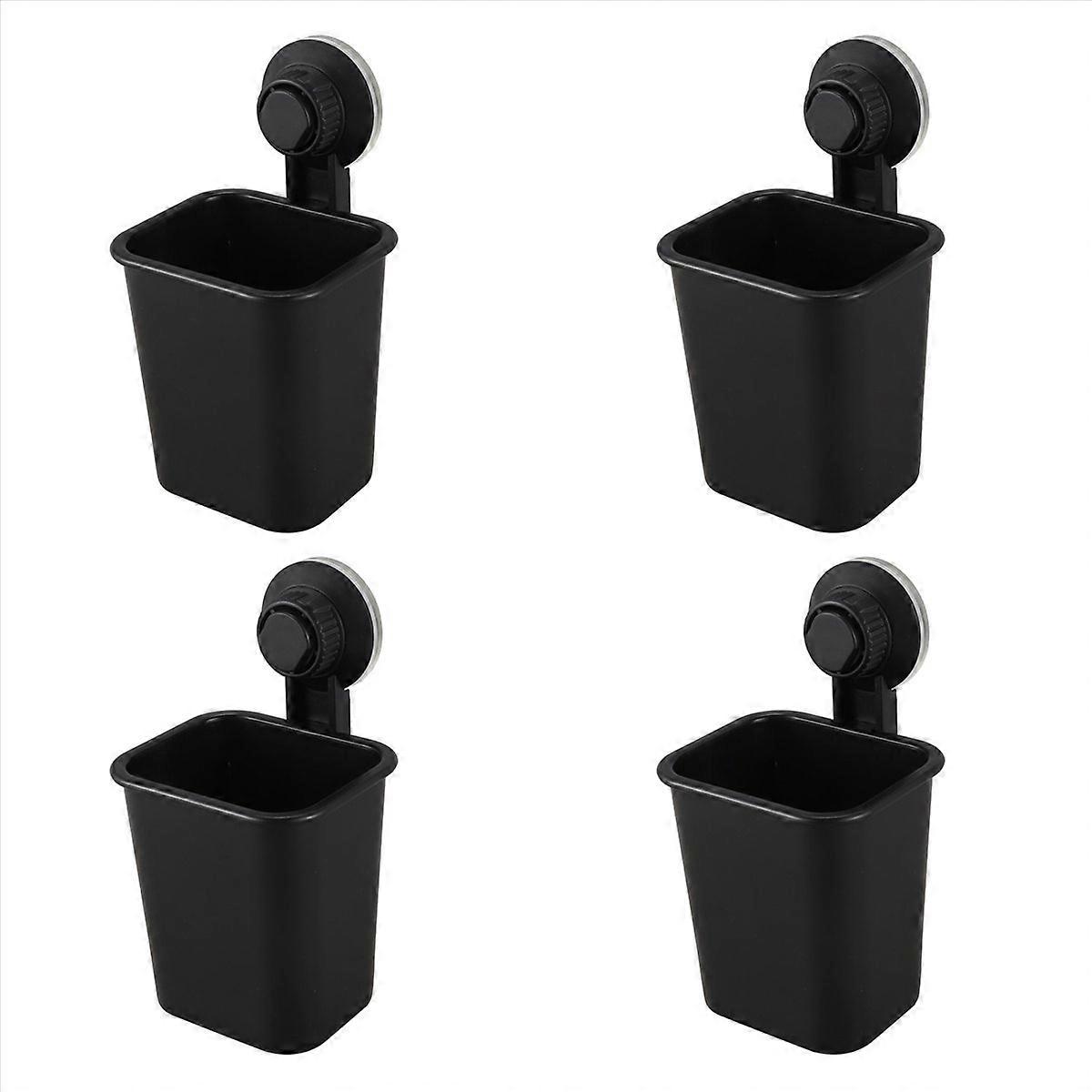 1 PC Suction Cup Toothbrush Cup Holder Rack Plastic Holder Black
