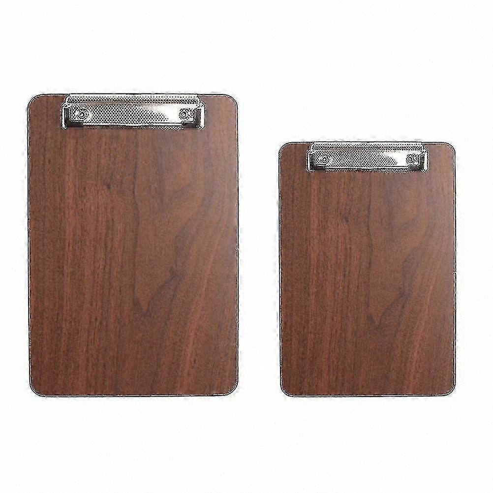 2 Pack Wooden Menu Clip for Kitchen and Restaurant Displays, A4 and A5 Size Menu Holder Clipboard