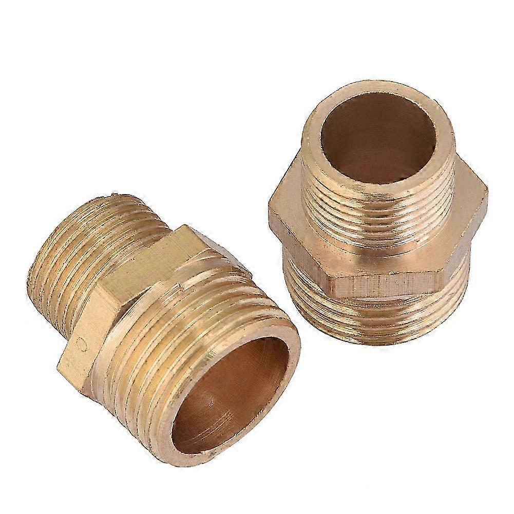 2pcs Brass Reducing Nipple Pipe Pagodas Straight Fitting(6)