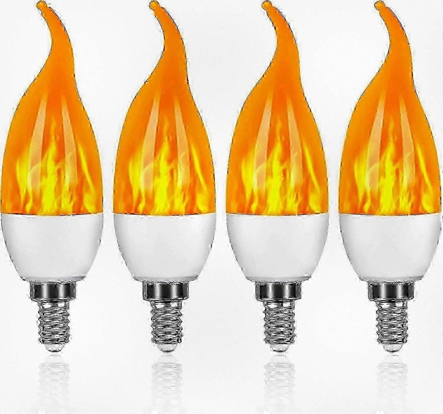 2025 led bulbs e14 base flame effect 3w pack of 4 decorative