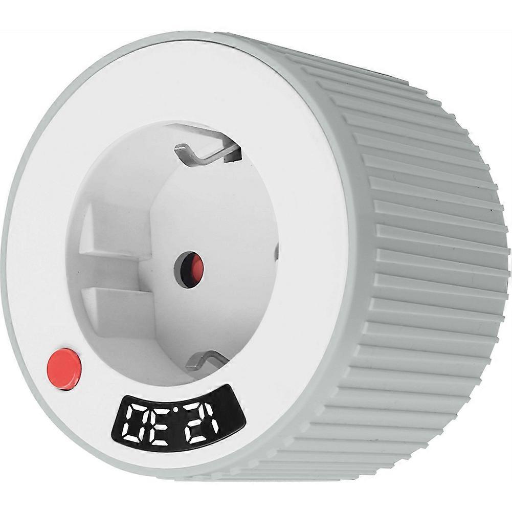 Timer Socket, Timer Digital Single Switch Rotating Countdown Timer 15 Minutes to 24 Hours with LED Digital EU Plug