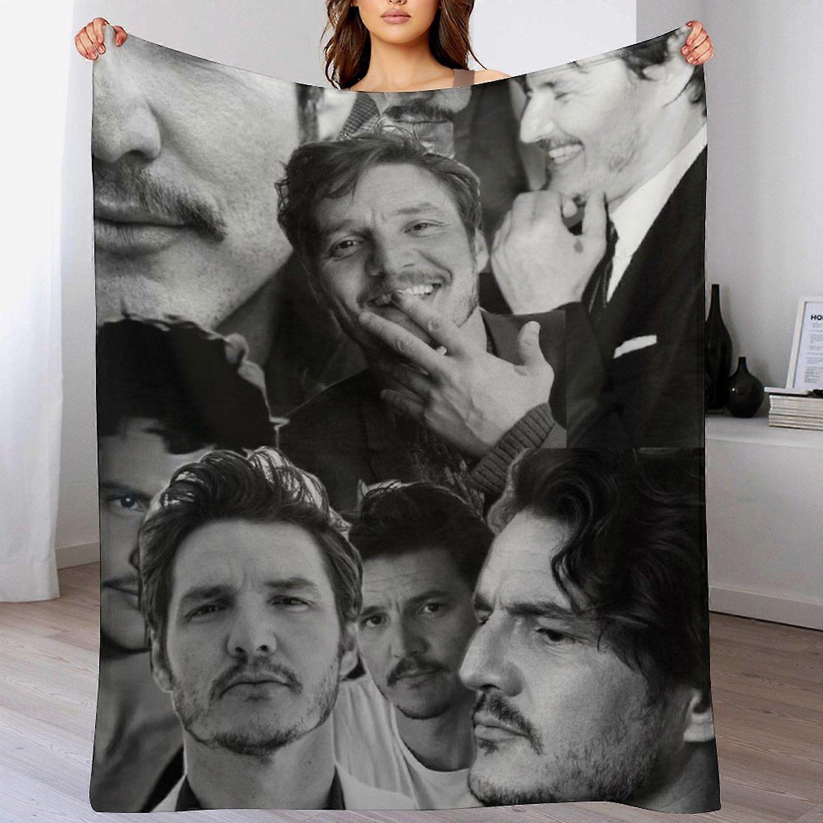 Pedro pascal Anti-Pill Cozy Blanket for Lounge Winter Travel Sofa Velvet Soft Touch Breathable