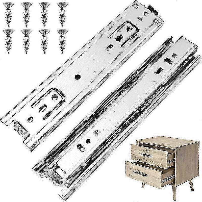1 pair of drawer runners, full extension 20cm with rollers, cushioned maximum load capacity 50kg
