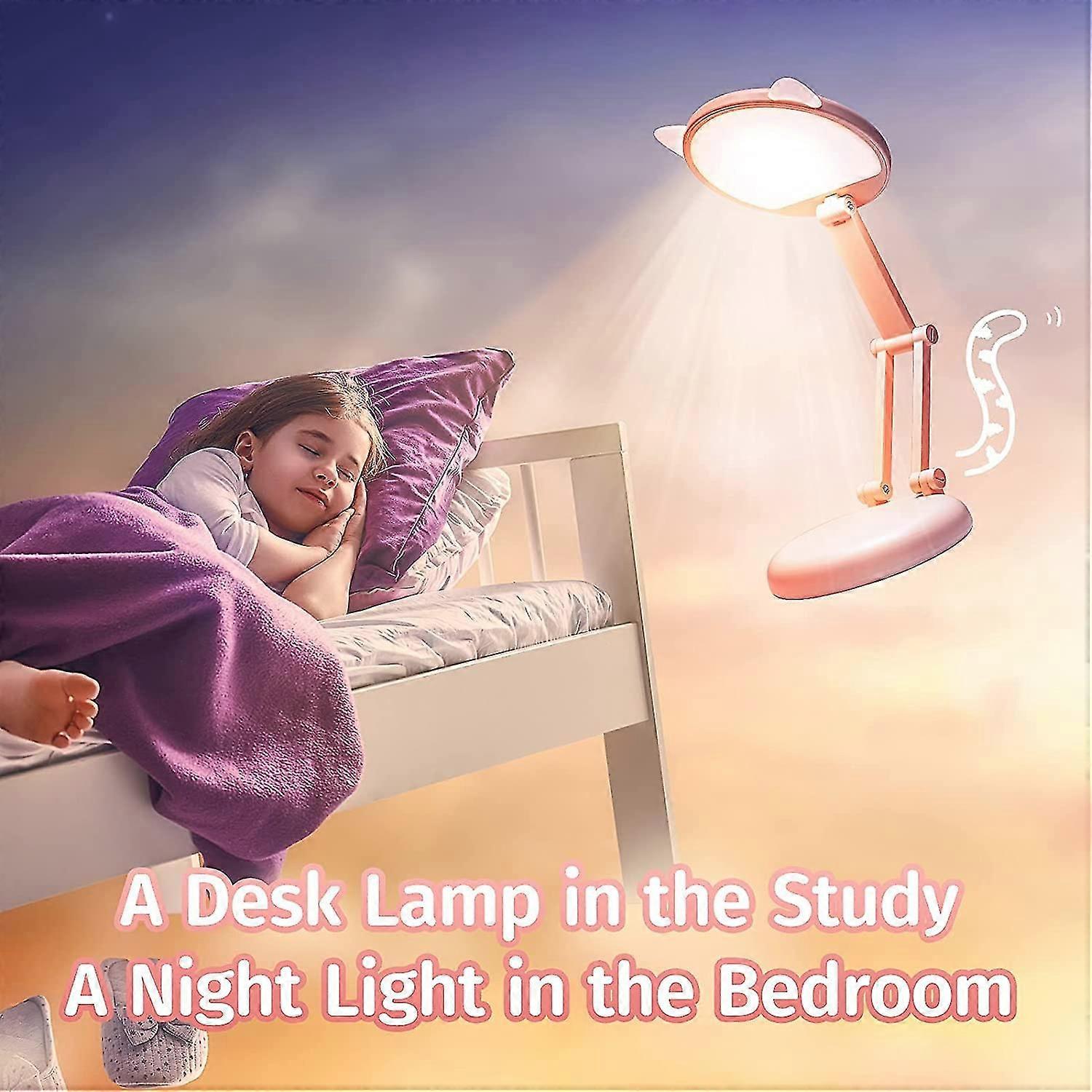 Luce Notturna Kawaii Per Bambini - Lampada Da Scrivania Portatile A LED Con Testa Regolabile, Set Da 3 Con Batterie, Regalo