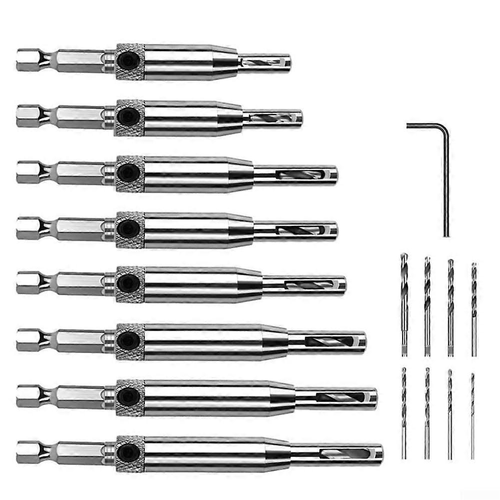 Self Centering HSS Hinge Drill Bit Set 17Piece For Door And Cabinet Hinges With Automatic Positioning Center Dual Sided Groove