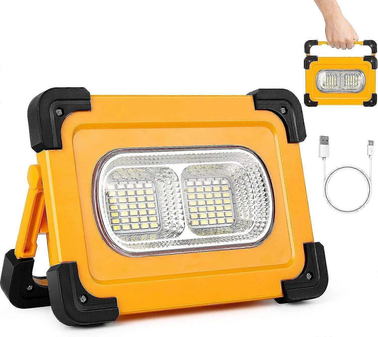 Rechargeable LED Work Light, 200w USB Portable Magnetic Work Light With 11000mAh Battery, Solar Flood Light With Bracket 3 Work Modes Suitable For Rep
