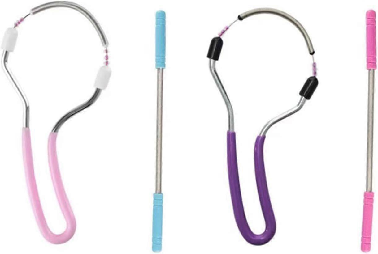 4 Pcs Facial Hair Remover Manual Epilator Spring Spring Face Hair Remover with Handle Hair Epilator Tool (Random Color) Random Color