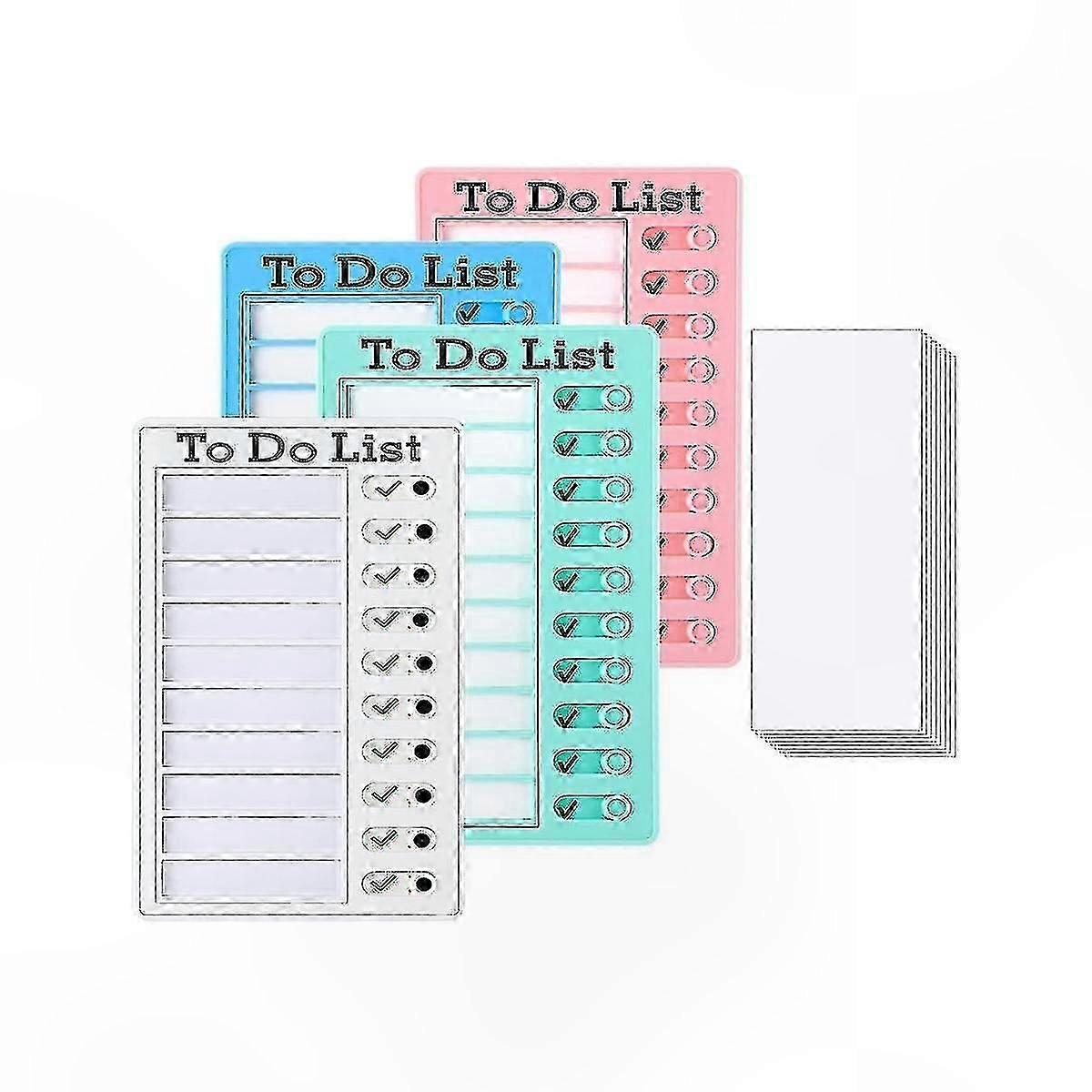 4-Pack Reusable Memo Board Set with 10 Erasable Sheets for Task Lists and Reminders