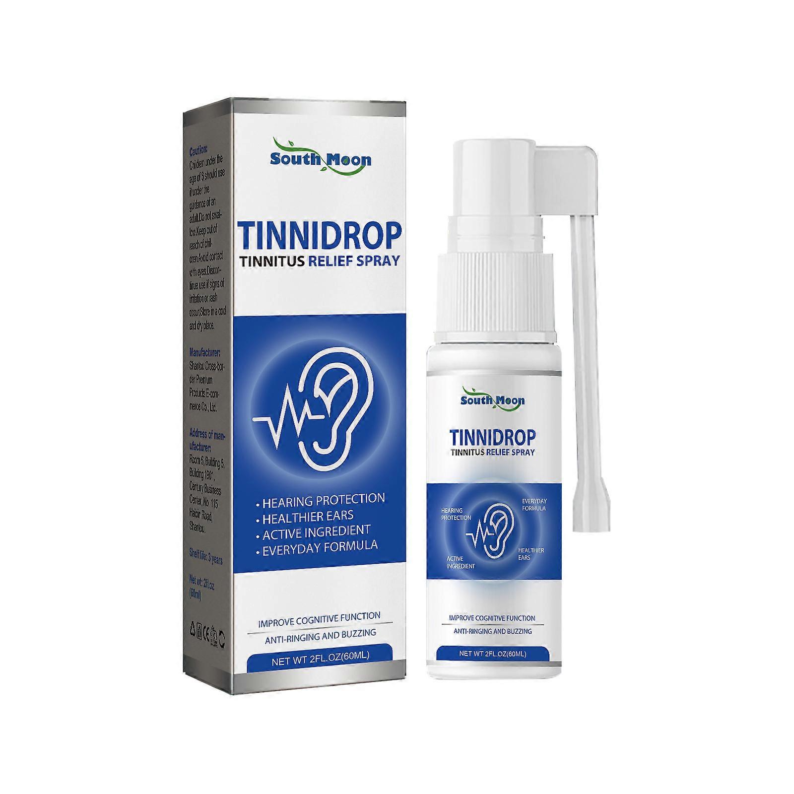 Tinnitus relief spray, earwax cleaning and soothing care.