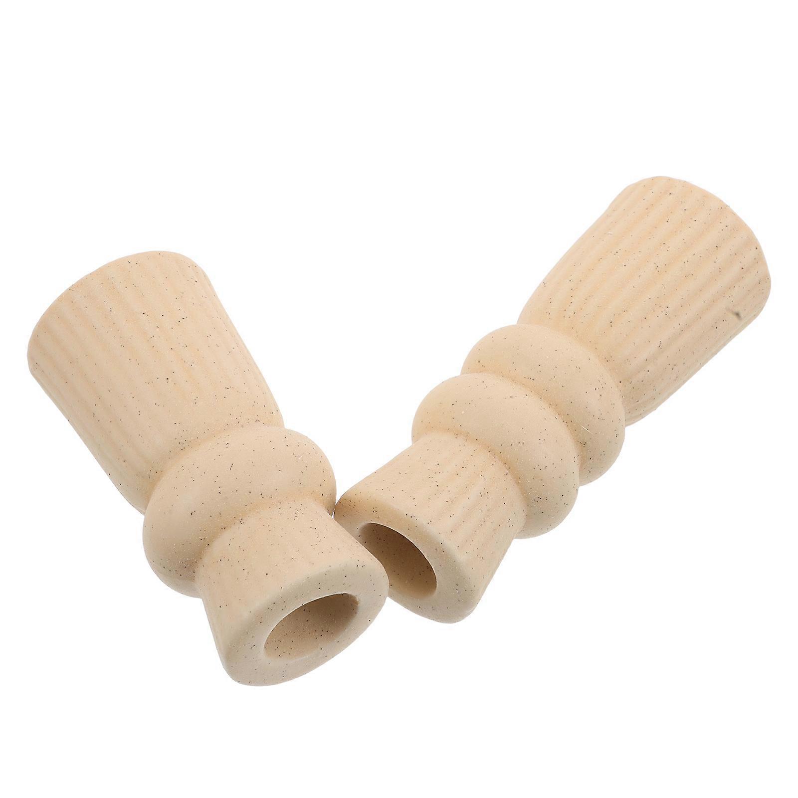 Decorative Beige Ceramic Candle Holder for Home 2Pcs Taper Candlestick