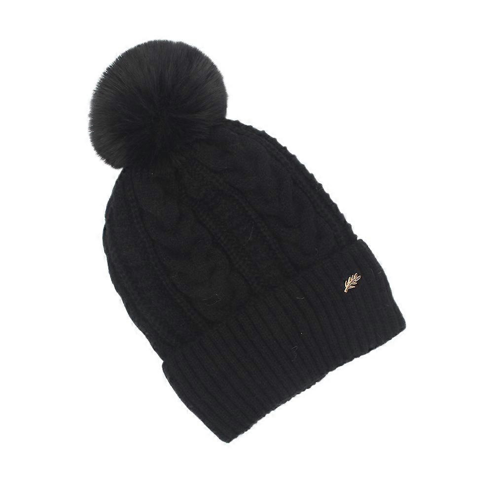 Autumn And Winter New Thickened Plush Pom-Pom Knitted Hat Double-Layer Outdoor Warm Beanie Stylish And Versatile Cold-Weather Hat
