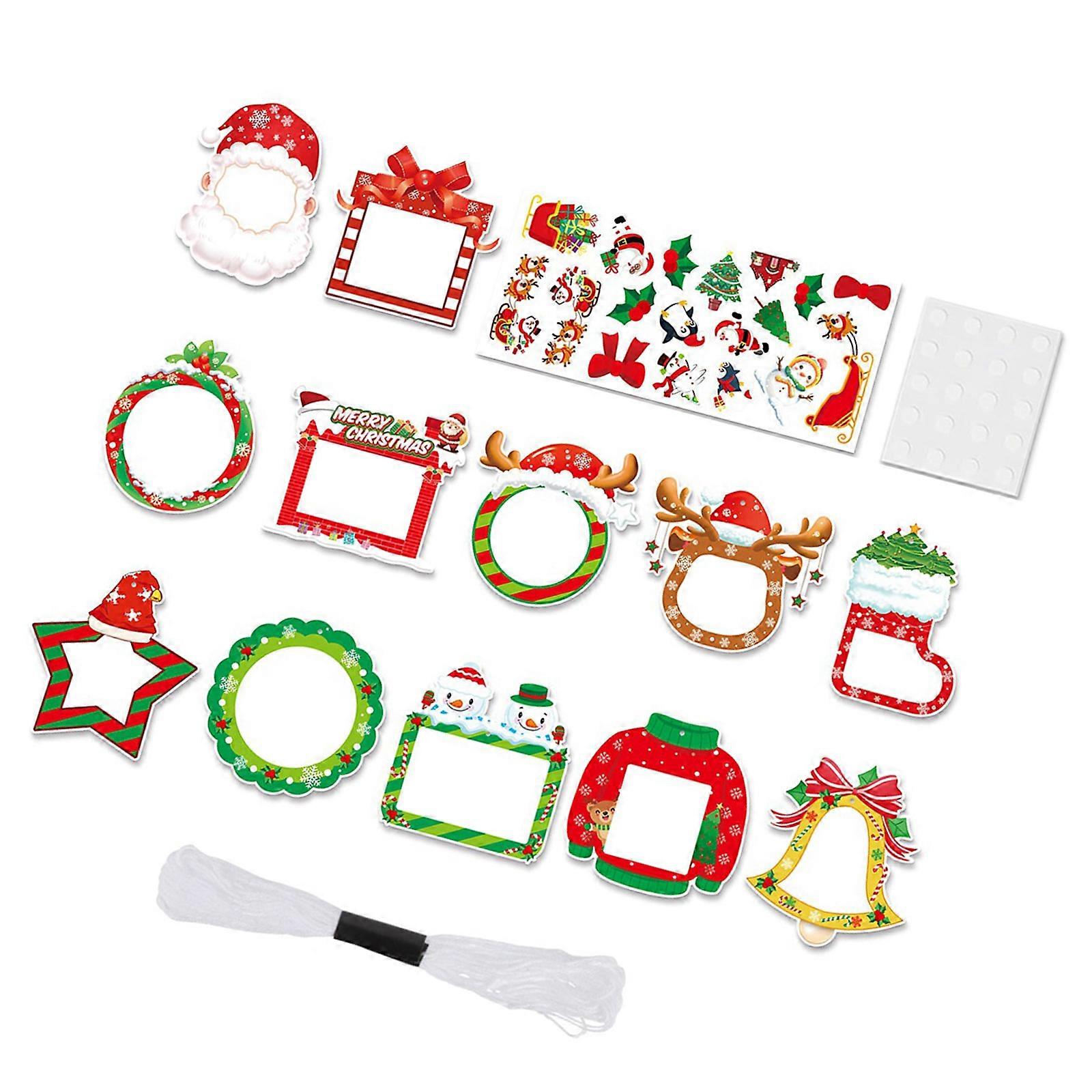 Recyclable Christmas Photo Frame Set With Paper Ice Bells For Gate Ceiling Decoration And Celebratory Party Intonation Multicolor