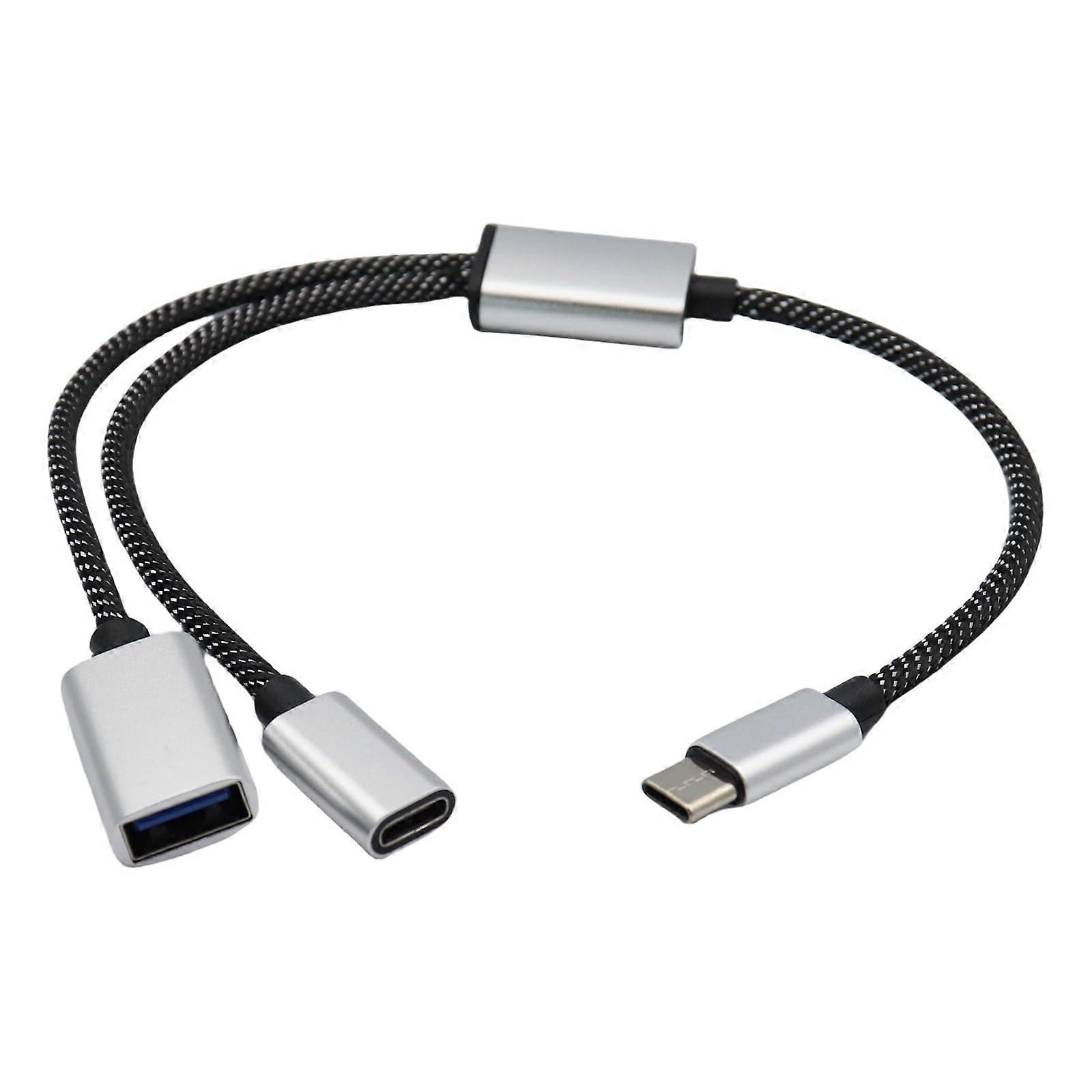 USB C Male to Dual USB C Female Adapter Cable for Charging and Data Transfer, Durable Y Splitter Hub