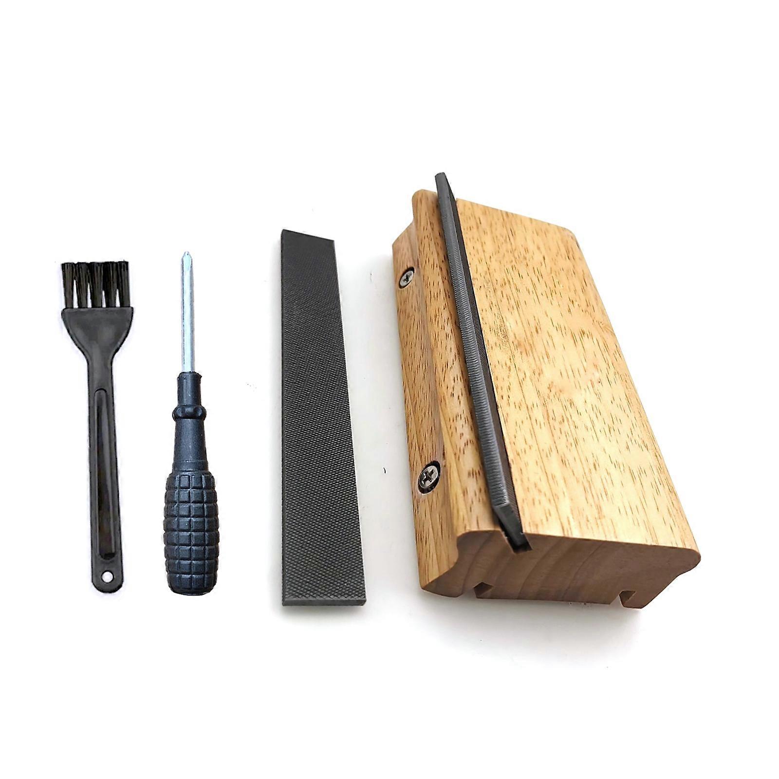 Multifunktionell gitarrbandsfil, fasningsverktyg för gitarrband för effektiv polering och underhåll av greppbräda, flerfärgad