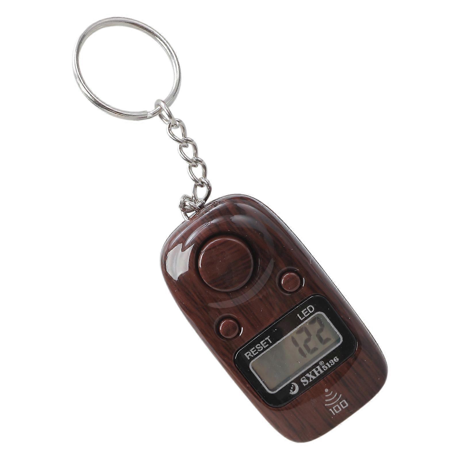 Large Screen Digital Electronic Tally Finger Counter Prayer Device for Event Attendance Relaxation Relieve Tension Reset  Wood grain brown