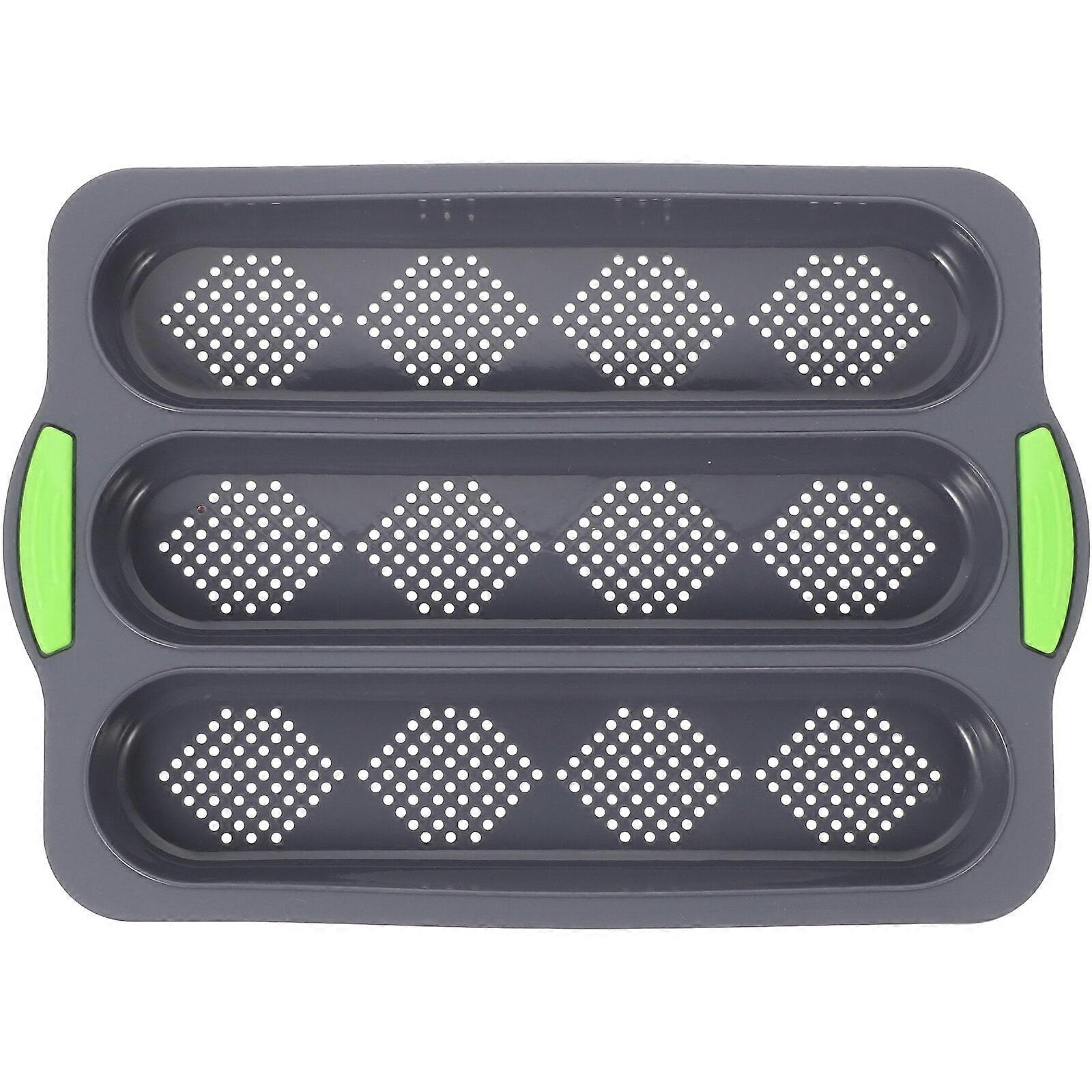 Three-slots Baking Pan Multi-function Baguette Pan Non-stick Silicone Mold Baking Accessory