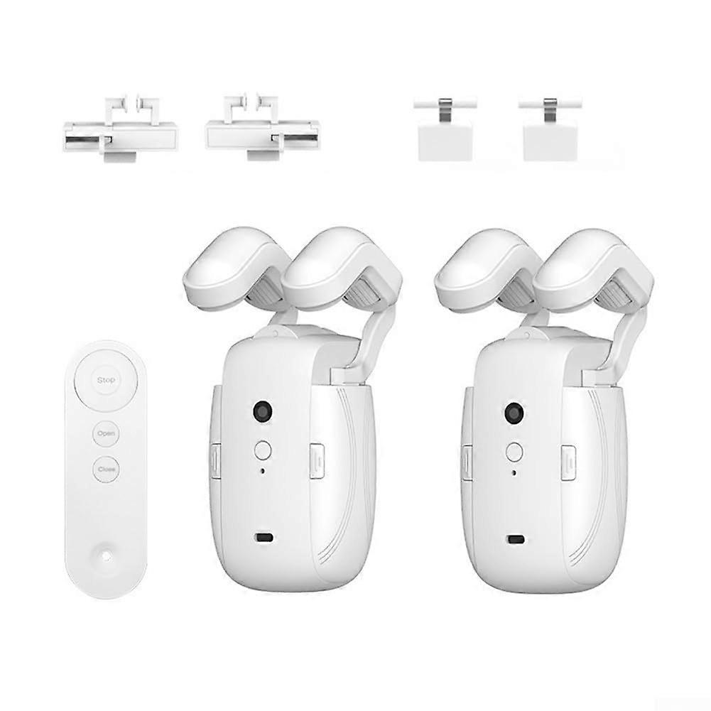 3 in 1 Electric Curtain Opener Motor Remote Control For Roman Rods And UShaped Rails 4000mAh Battery Powered Automation 2Pack