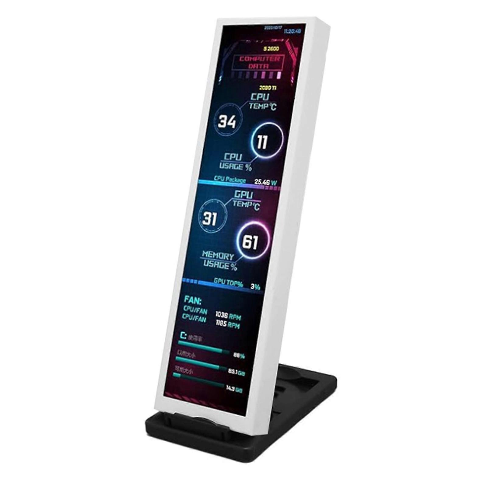 USB-C-Anschluss 8,8-Zoll-Computermonitore Klare Displays, Unterhaltungsfunktionen, Stream-Browsing Weiß