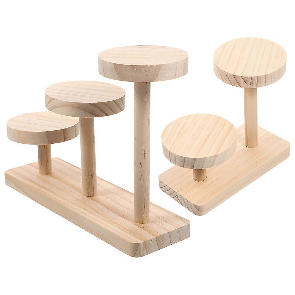 Display Rack Wooden Display Stand for Collectibles 4Pcs Pack