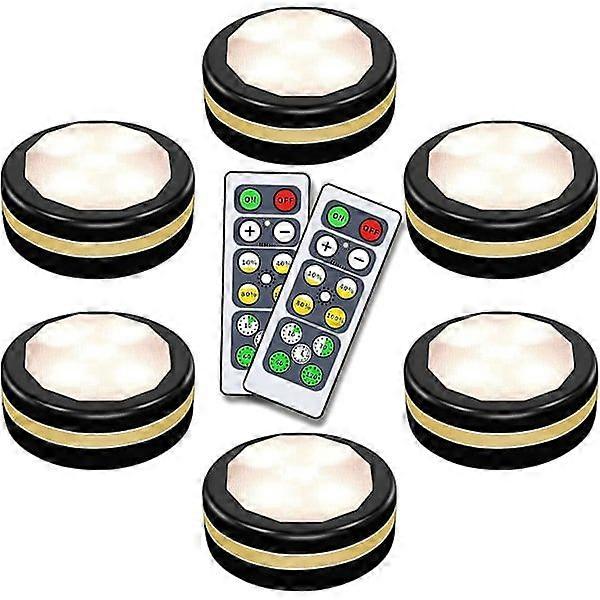 Puck lights with Lmell remote control, wireless LED puck lights battery operated, LED puck