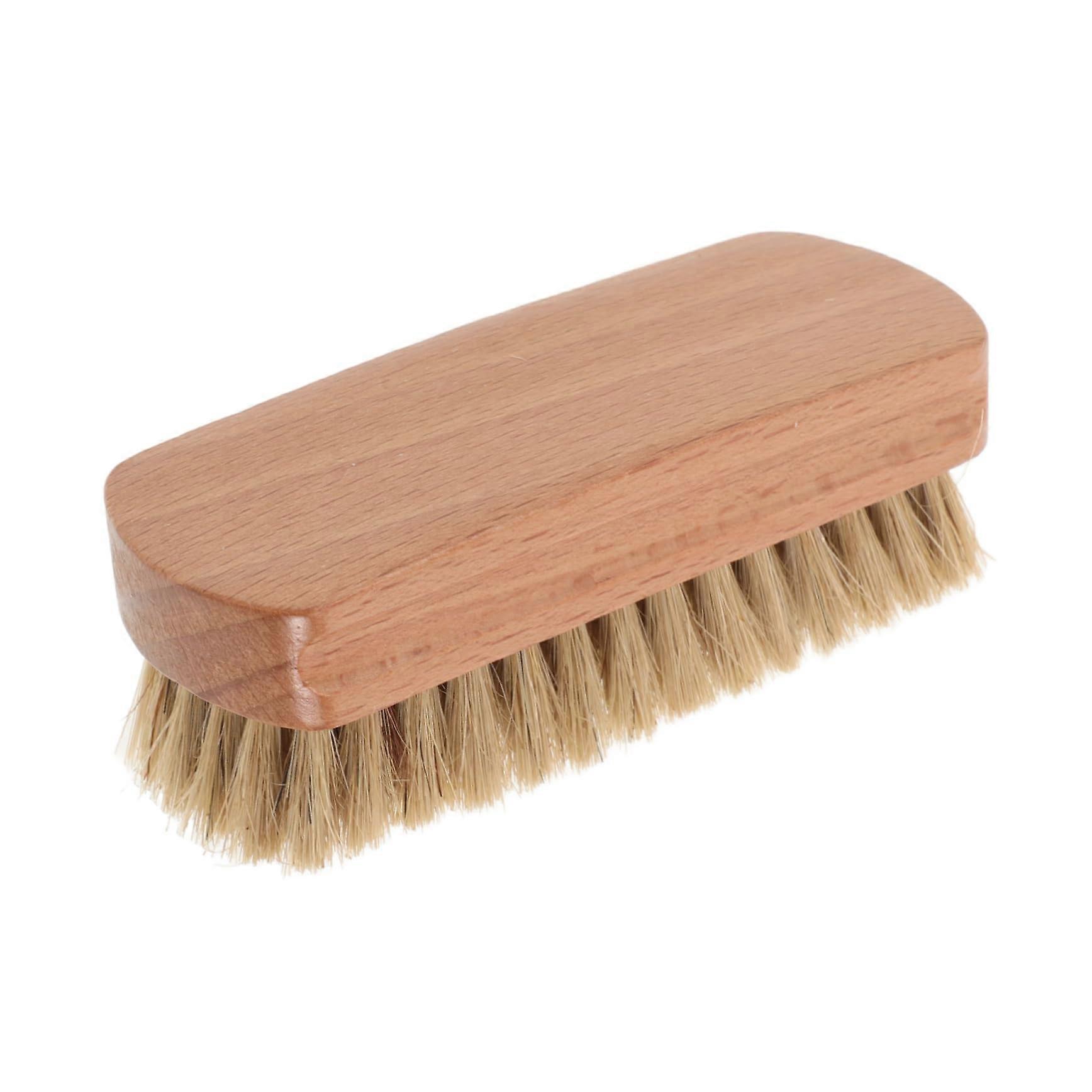 Boot Brush Cleaner with Hardwood Handle Bristles for Shoe and Boot Polishing, Travel Friendly