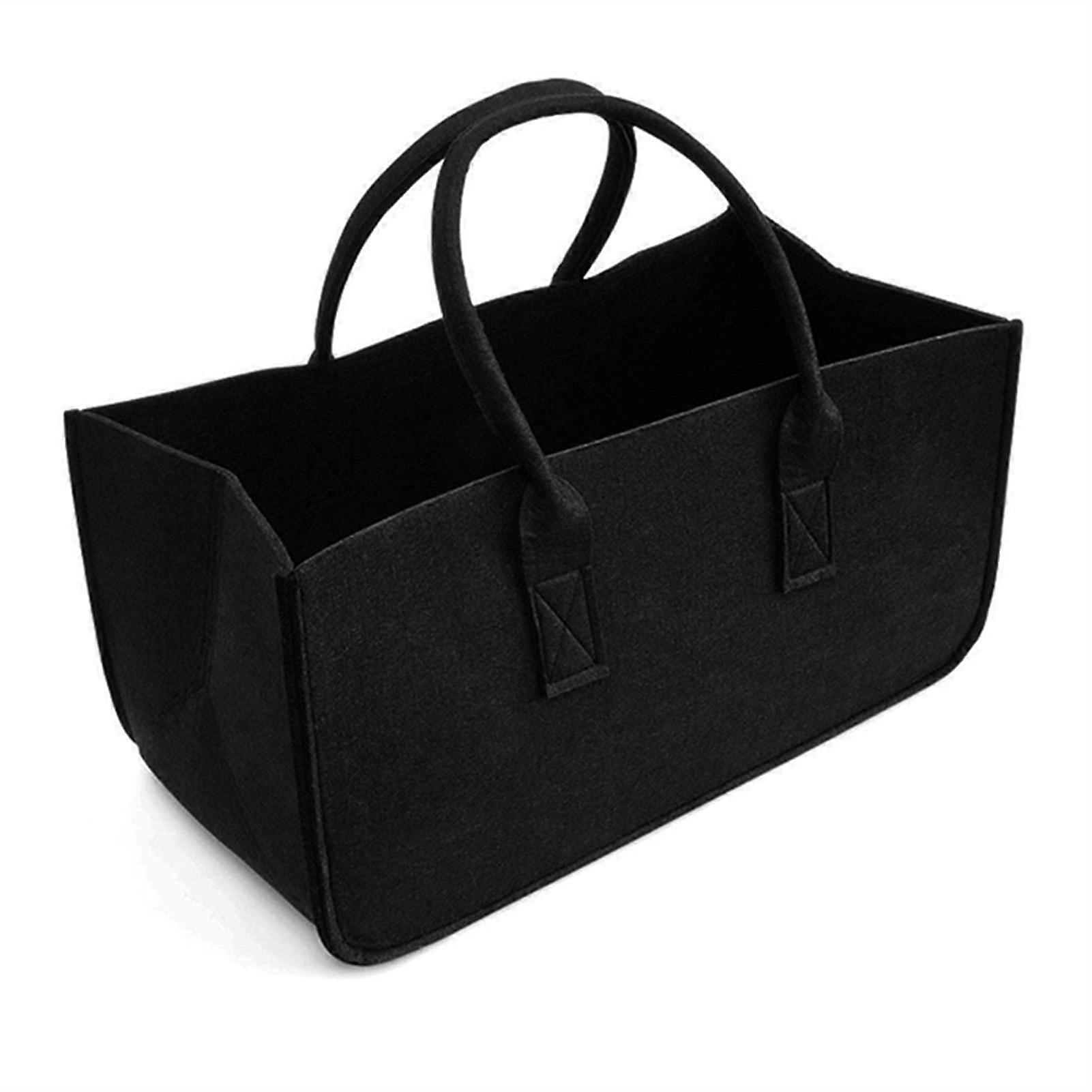 Large Capacity Firewood Carrier Tote Bag with Durable Felt and Comfortable Handle for Indoor Outdoor Use