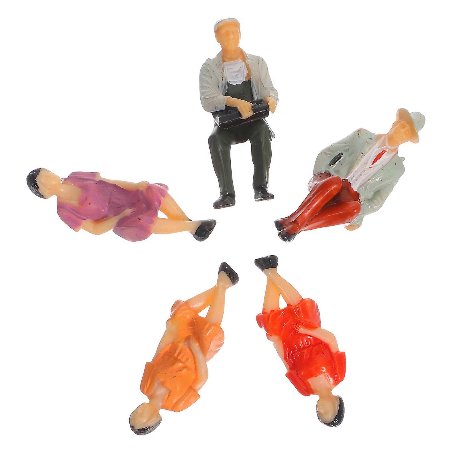5Pcs Miniature People Figures for Decoration with Durable Plastic Material