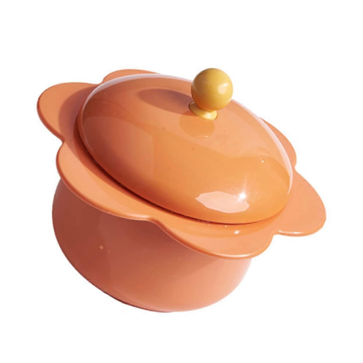 Stainless Steel Noodle Bowl with Lid and Handle, Large Capacity HeatResistant Soup Bowl for Home