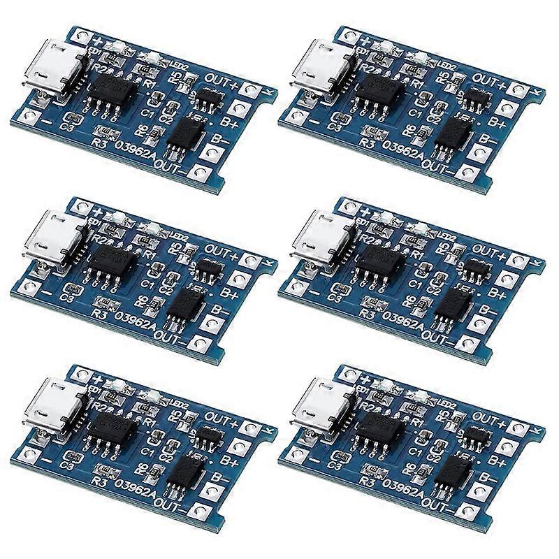 6PCS for Charging Module with Battery Protection 18650 5V