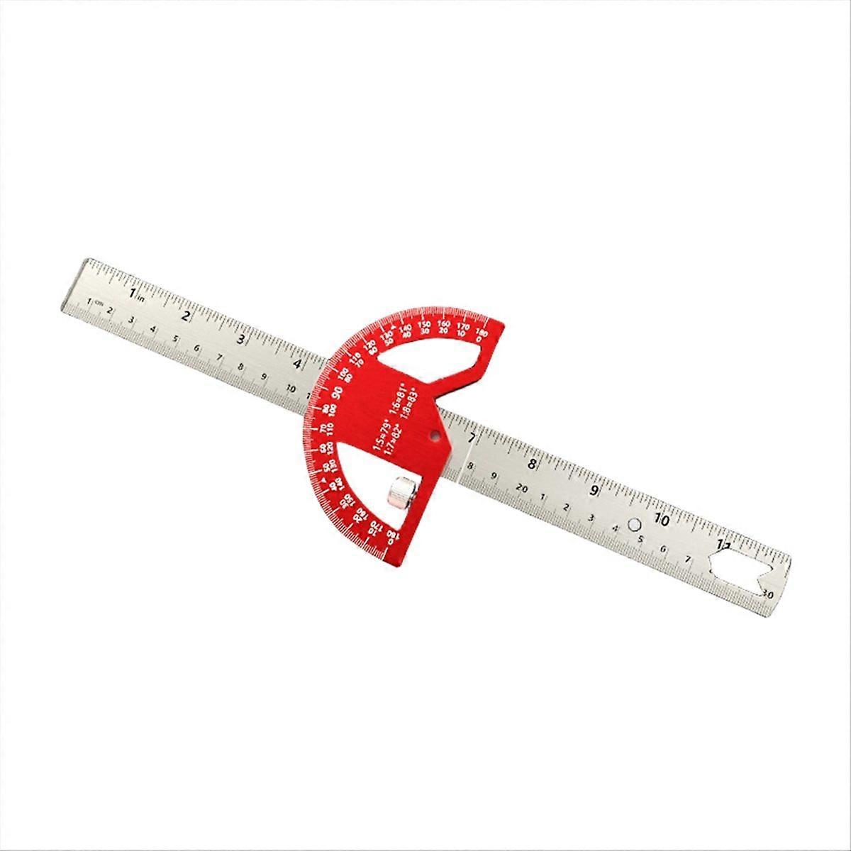 Multi-functional Angle Ruler 45/90 Degree Semi-circular 12inch