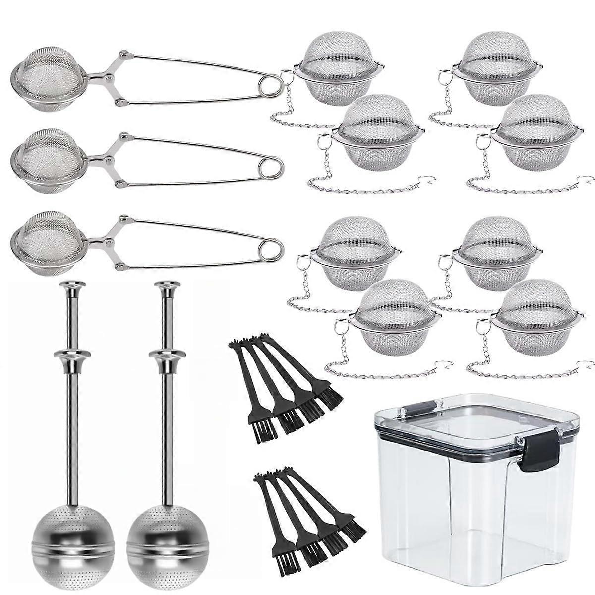 Stainless Steel Tea Infuser Set with Fine Mesh Filtering for Loose Leaf Tea, Coffee and Herbs