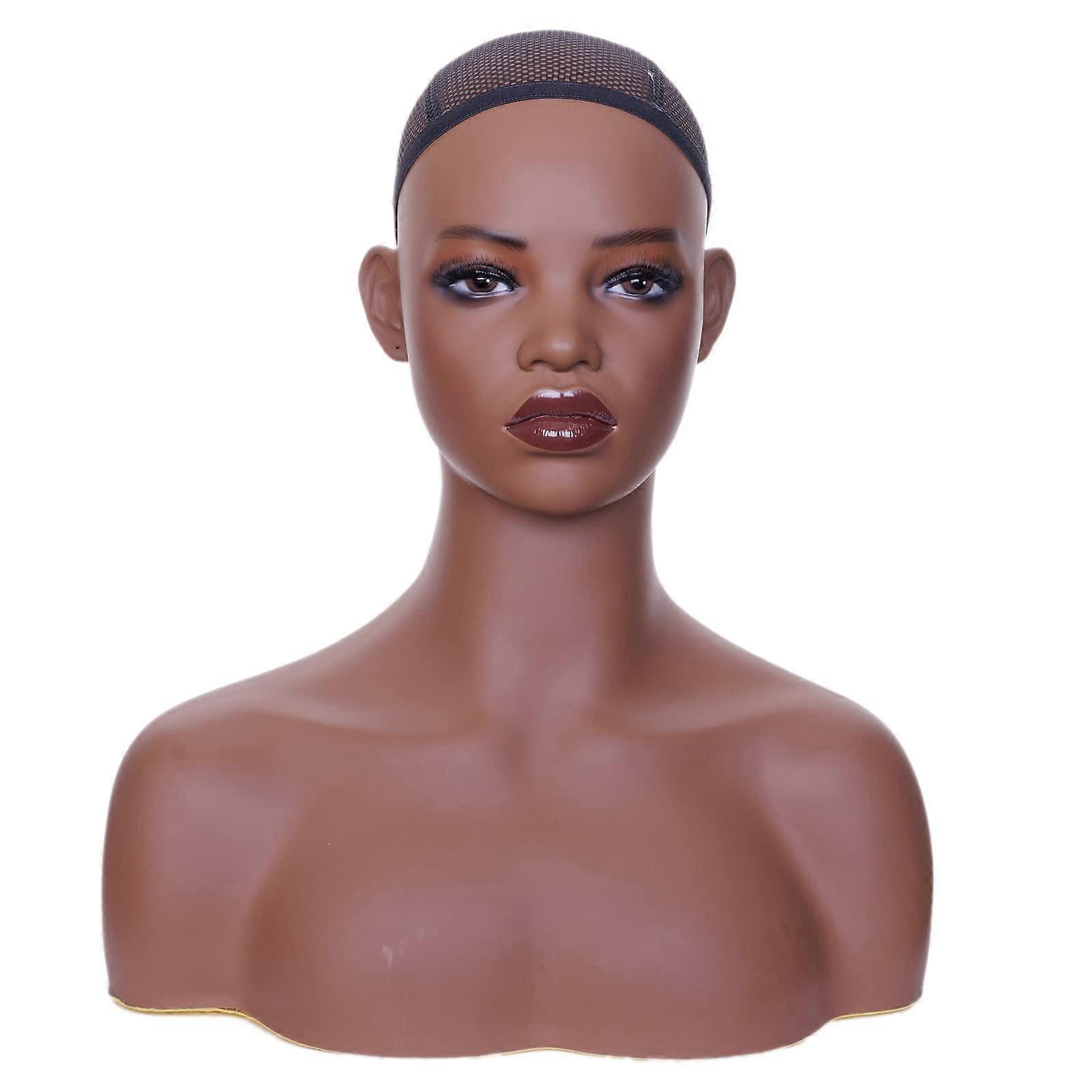 Mannequin Head with Shoulders for Wigs, Lifelike Female Wig Stand for Styling and Display