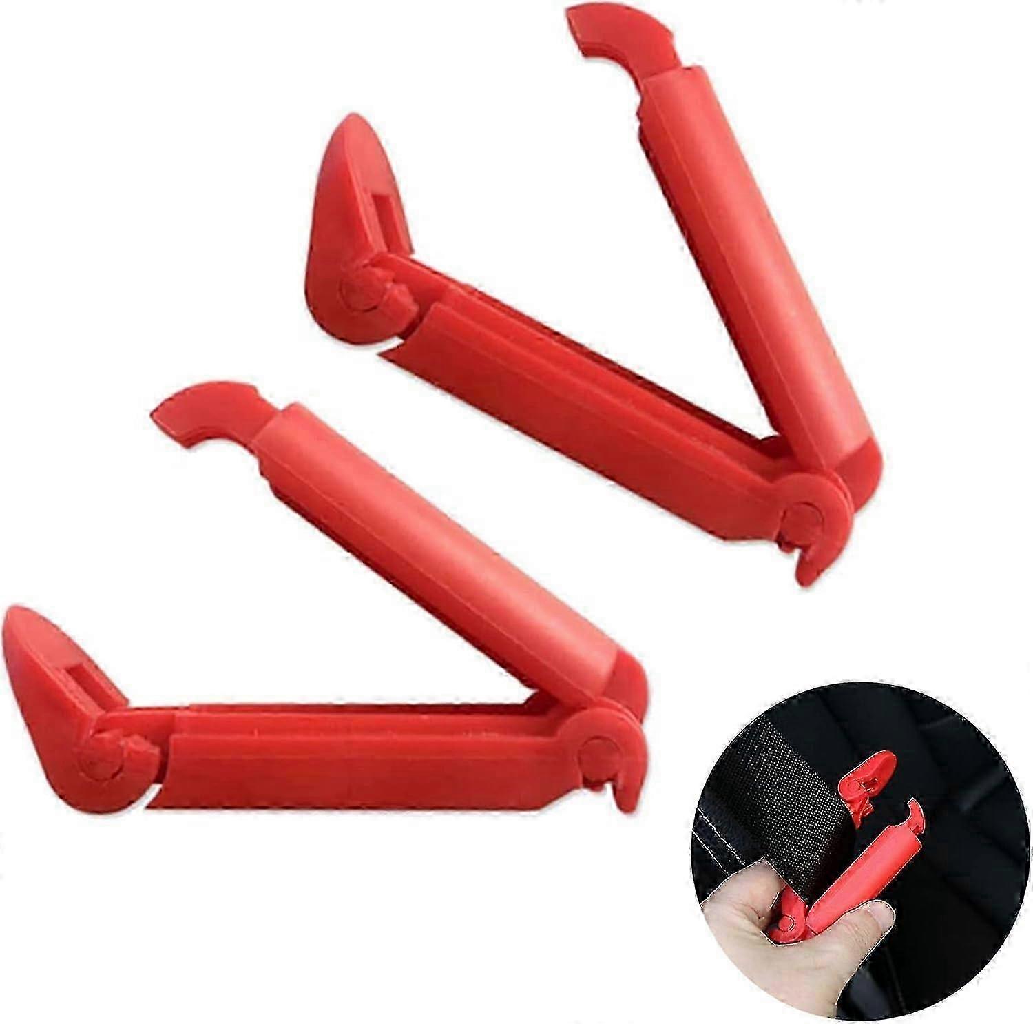 Lot de 2 clips antidérapants rouges pour ceinture de sécurité de voiture