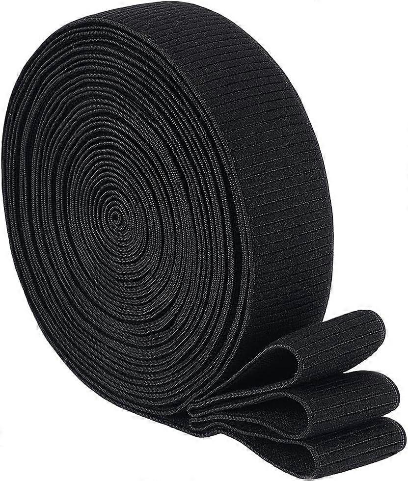 10 Yards Flat Polyester Elastic Band 1.5inch Wide Black Crossbar Pattern Knit Elastic Bands Stretchy Band for Sewing and Elastic Crafting