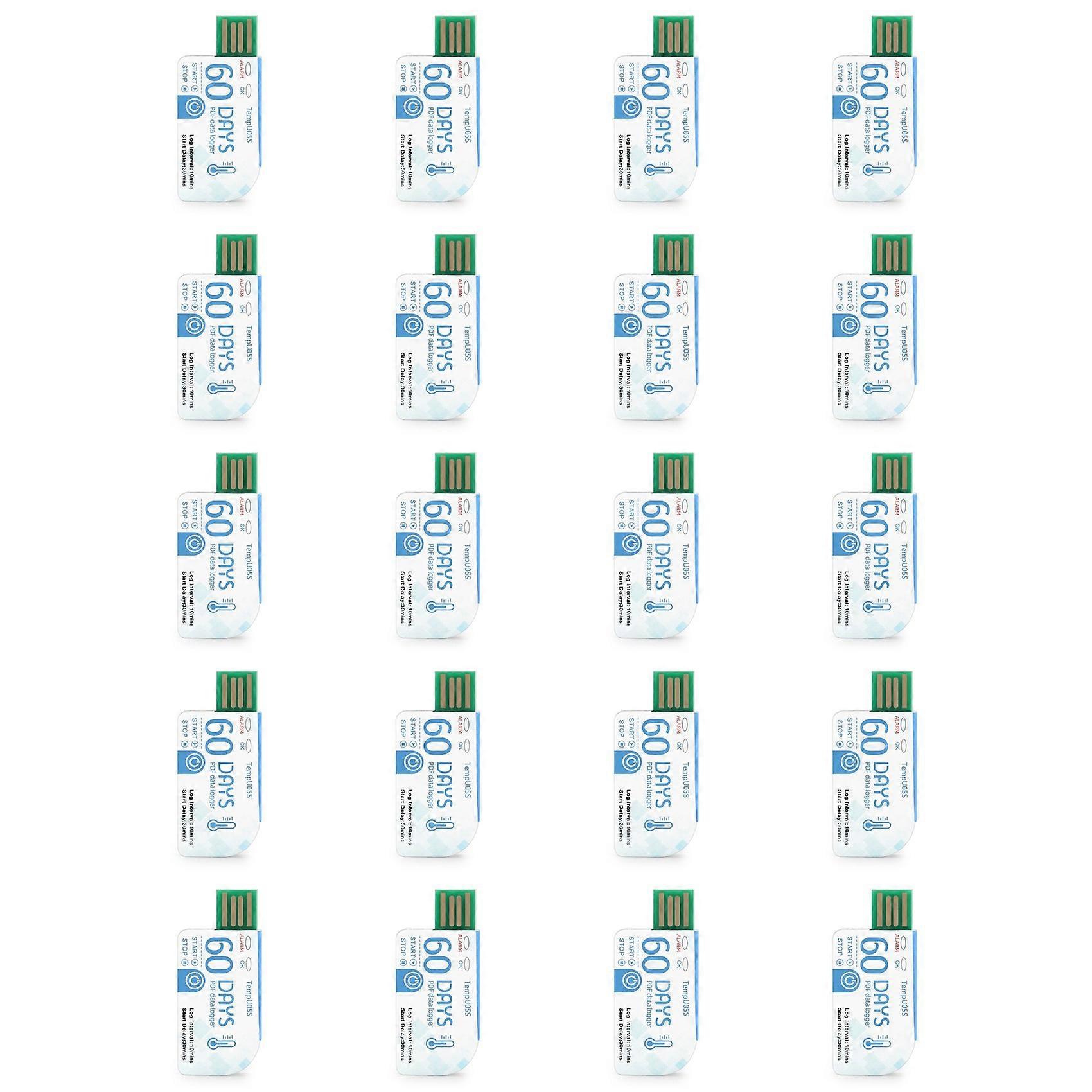 20Pcs TempU05s USB Temperature Data Logger 60 Day Single Use Temperature Analyzer PDF Report USB Temperature Logger