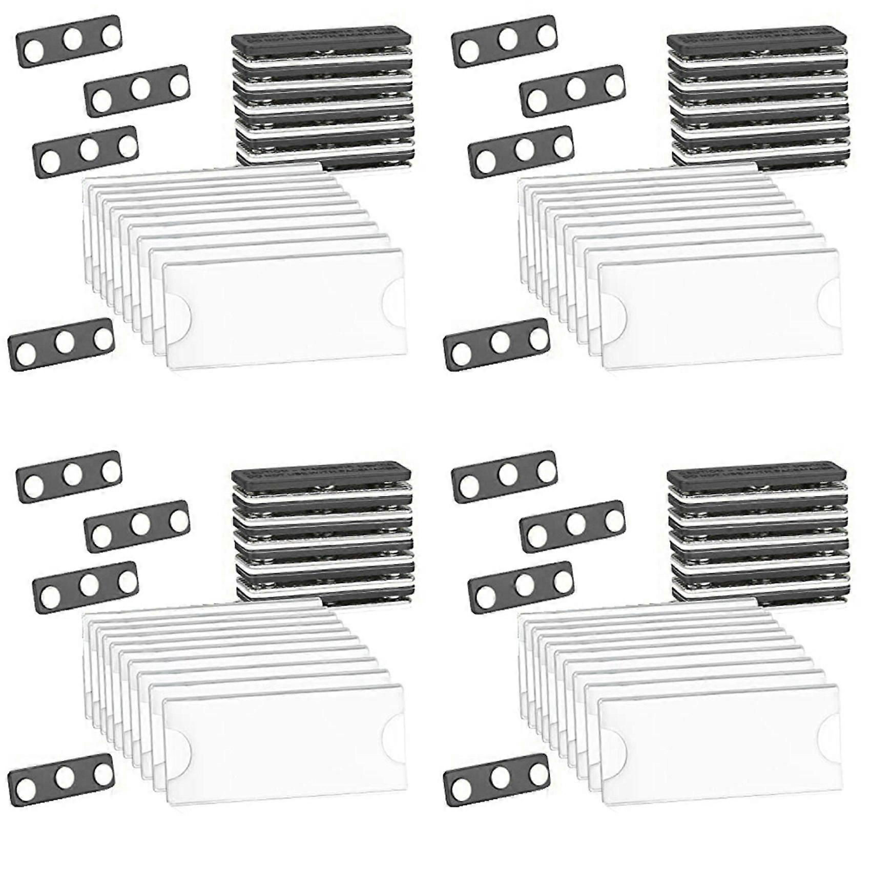 Magnetic Name Tags Kit, Magnetic Badge Holders with 3 Strong Magnets, Business Name Tag/ID Badge Set of 40