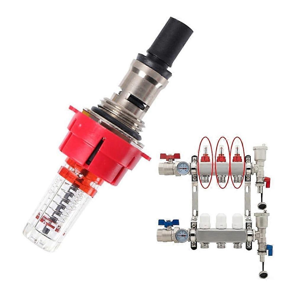 6 Pcs Underfloor Heating Manifold Flow Meter, Visual Flow Monitoring Regulator for Underfloor Heating Systems(1/2)