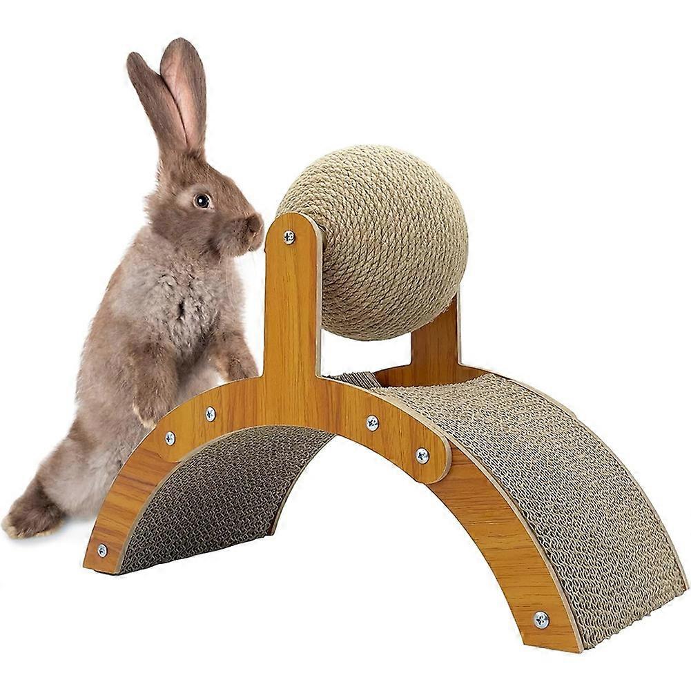 Scratch Toy Natural Sisal Cat Scratching Ball Sisal Rope Bunny Claw Scratcher Rotating Ball Interactive Pet Toys
