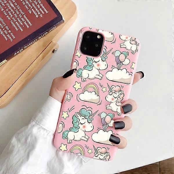 Compatible with iPhone 13 Pro Max Mini case unicorn pink balloon rainbow Pink one size