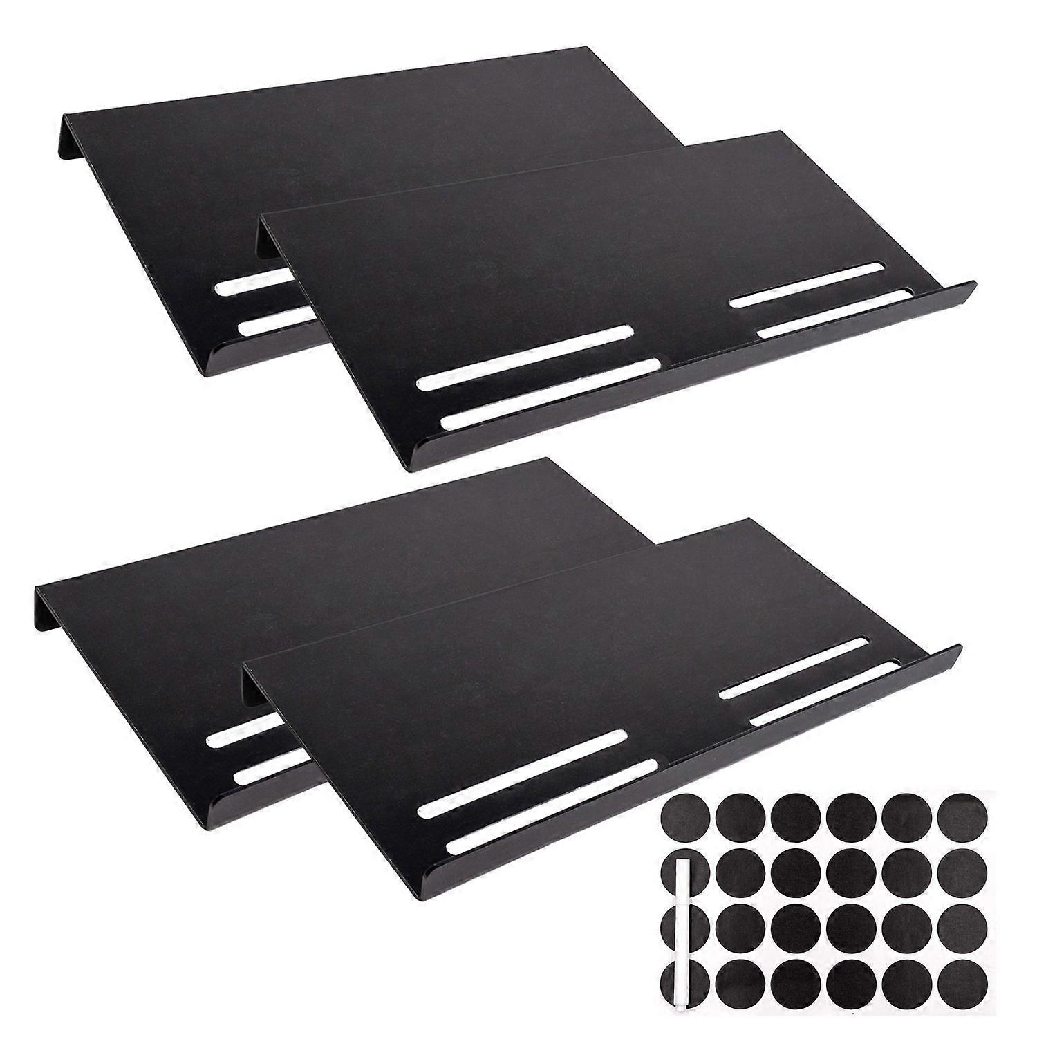 Acrylic Drawer Spice Rack in Black with Labels - Pluggable 57 - 15.5 x 30 x 3.8 cm - Expandable Spice Insert 4 Pieces Organizer Holder for Drawers Organization System