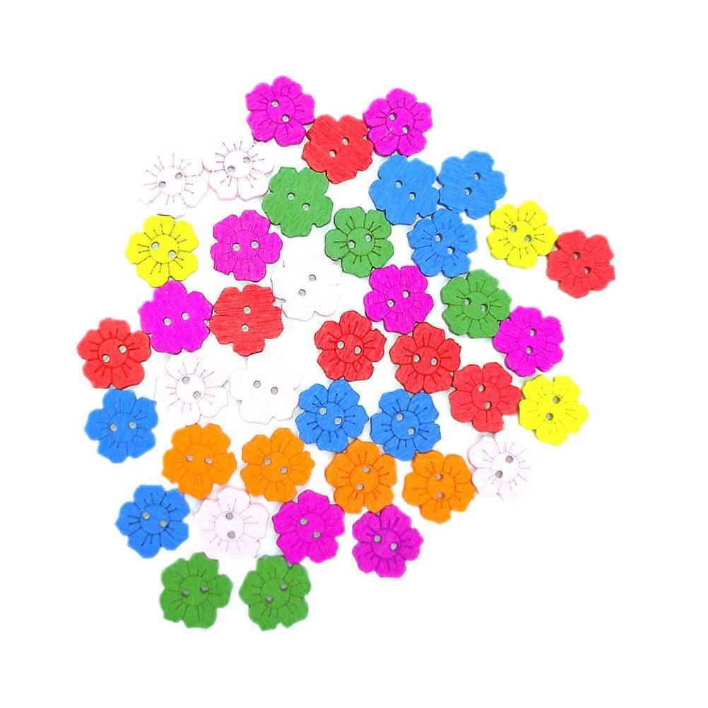Assorted Color Wooden Button Fastener for Decorative Crafts 400Pcs