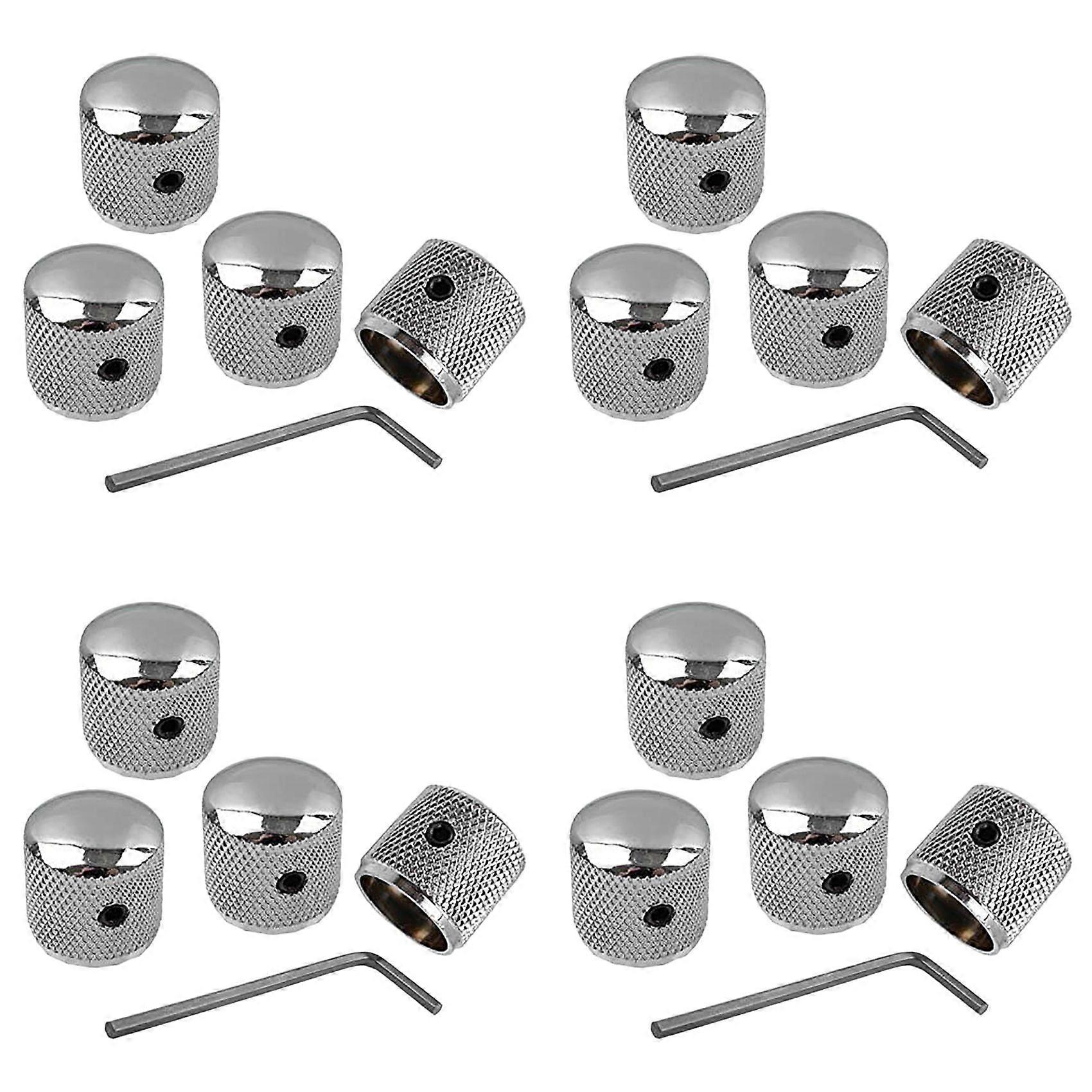 16Pcs Metal Volume Tone Dome Tone Guitar Speed Control Knobs with Screws