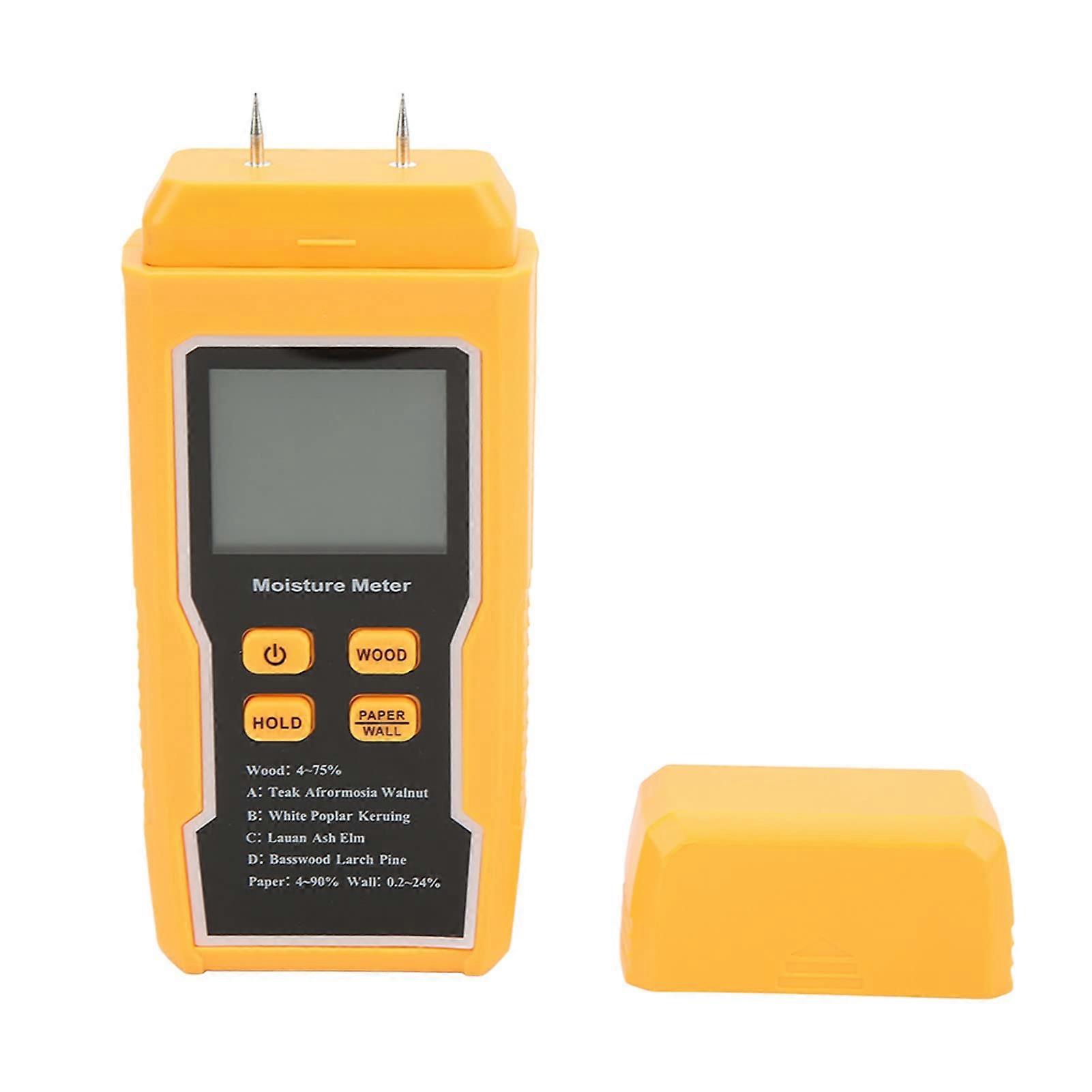 Digital Wood Moisture Meter with  Accuracy LCD Display for Firewood Paper Walls (2 Probes)