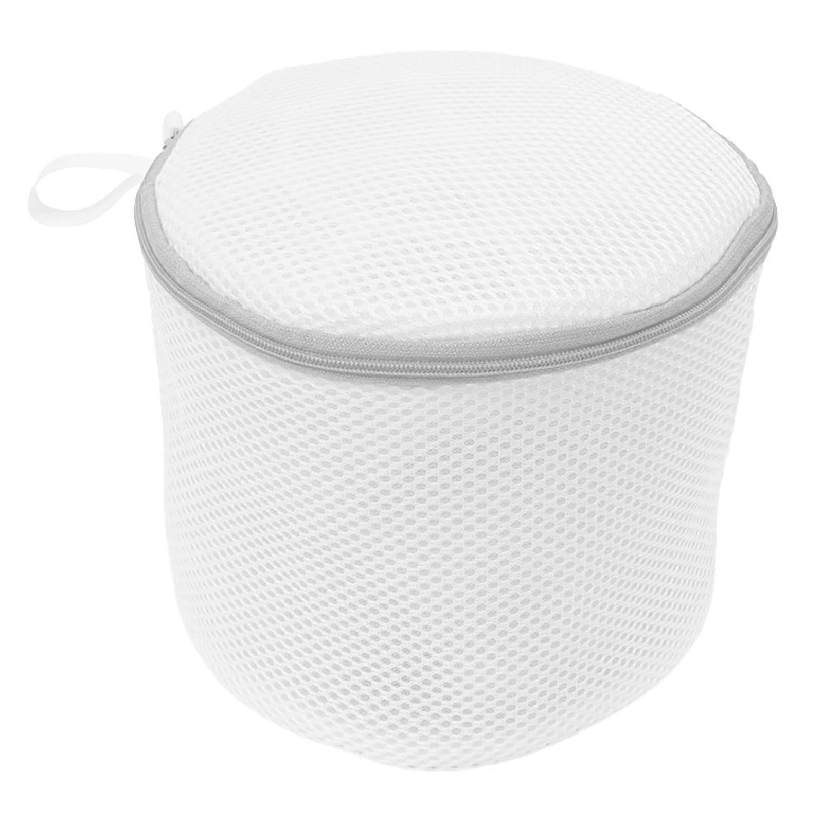 5Pack Mesh Laundry Bags with Secure Zipper for Delicates, Durable Polyester, 5 Sizes White